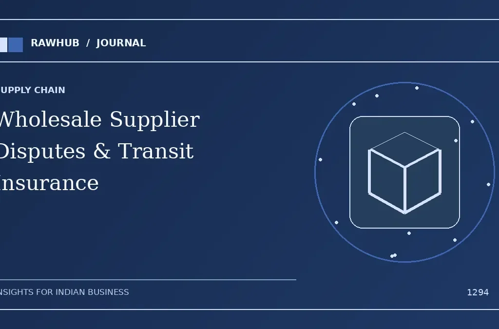 Wholesale Supplier Disputes & Transit Insurance: Safeguarding Interstate B2B Shipments for Indian Retailers — Rawhub Journal