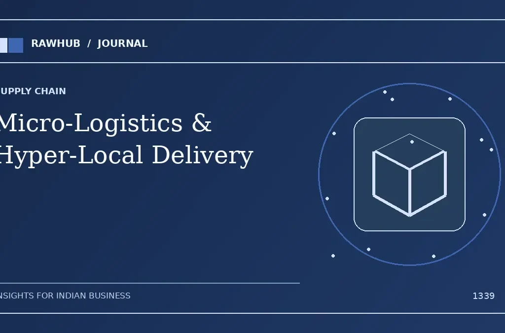 Micro-Logistics & Hyper-Local Delivery: Competing with Quick Commerce Without Dark Stores — Rawhub Journal