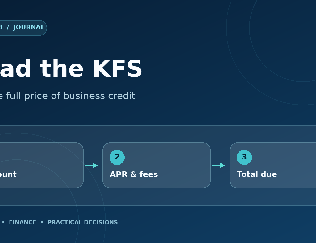 Business Loan Key Facts Statement: A Borrower’s Reading Checklist