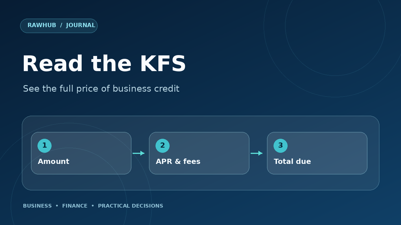 Business Loan Key Facts Statement: A Borrower’s Reading Checklist