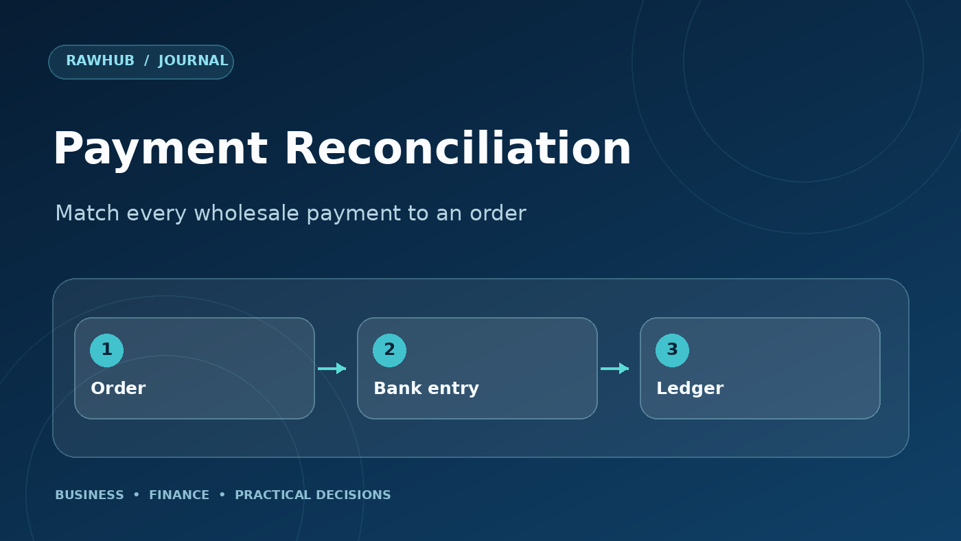 Wholesale Payment Reconciliation: Match Every Order, Invoice and Bank Entry