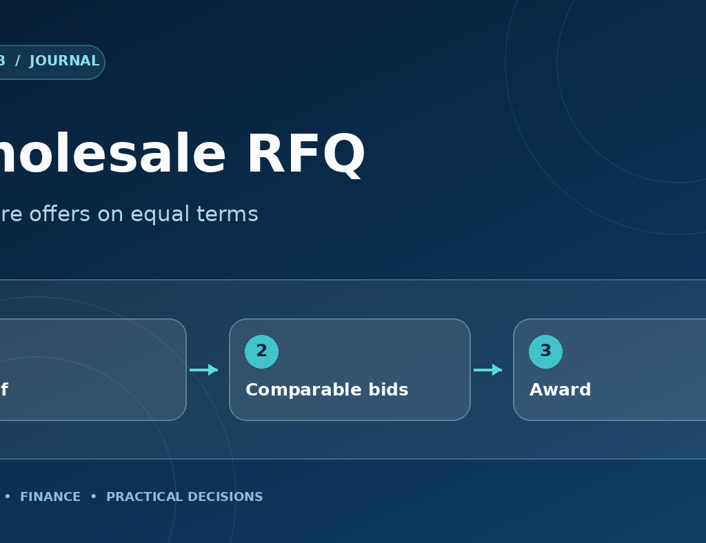 Wholesale RFQ Bidding: How to Compare Supplier Bids Fairly